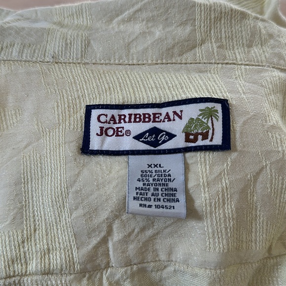 VINTAGE CARIBBEAN JOE SILK BLEND YELLOW SHIRT - Picture 3 of 4
